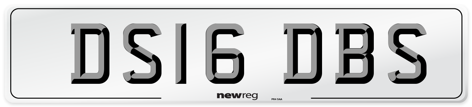 DS16 DBS Number Plate from New Reg